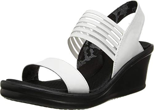 Skechers Rumbler-Sci Fi, Sandalias con Cuña Mujer, White, 37 EU
