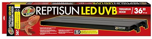 Zoo Med ReptiSun LED UVB Terrarium Hood, 91 cm, 5 Module, 6500K Tageslicht, 620 nm Pflanzenwachstum, 465 nm Mondlicht, 1 Stück, 1 Watt LED, 0.5 Watt UVB, Innen