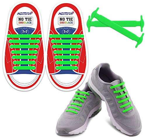 HOMAR No Tie Shoelaces per bambini e adulti in silicone impermeabile piatto elastico sportivo con multicolore per scarpe da ginnastica stivali da tavola e scarpe casual