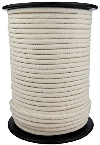 Cordon Cordelette Tressé 4 mm x 5 mètres (écru/Blanc cassé)