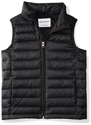Amazon Essentials Chaleco Acolchado con Capucha. Ligero, Plegable e Impermeable Niño, Negro, 5 años