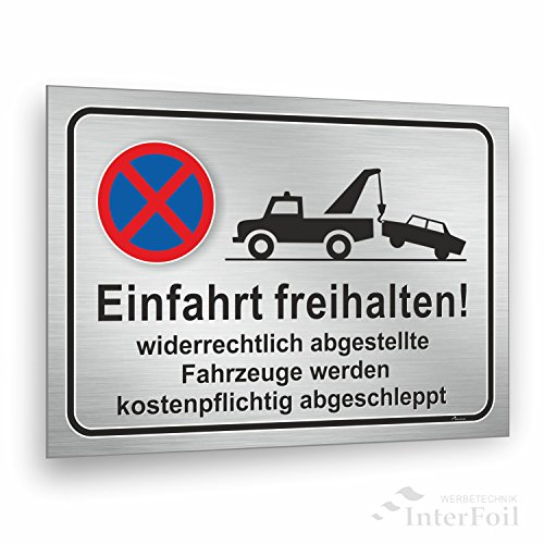 Einfahrt freihalten! Ausfahrt freihalten Schild 30 x 20 cm, stabiles 3 mm Hart PVC Schild für den langfristigen Außeneinsatz, UV beständig