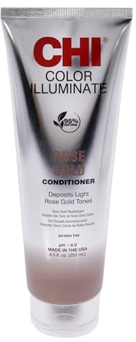CHI Ionic Color Illuminate Conditioner, Rose Gold, Color Enhancing Conditioner, 251 ml