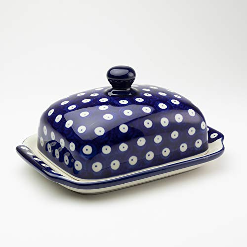 Polish Pottery Butter Dish - Blue Eyes