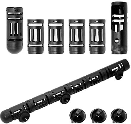 YMLOVE Black Plastic Aquarium Heater Guard Protector,Detachable Fish Tank Heater Protective Case Cover with Suction Cups for Fish Turtles Frogs Water Tank