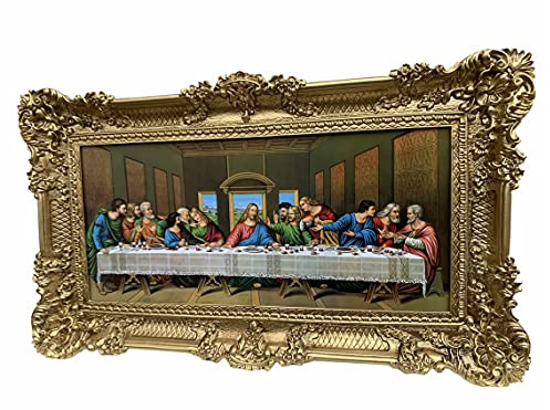 artissimo Das Letzte Abendmahl von Leonardo Da Vinci Jesus Christus 96x57 Jesus Christus Religiöses Wandbild Antik Abendmahl Gemälde Apostel Bild Kunstdruckbild