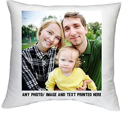 Shopagift Personalised Photo Image Text Printed Cushion Pillow with Optional Insert for Birthday Gift New Home Christmas Keepsake Memorial Father's Mother's Day Remembrance