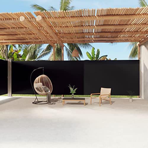 INLIFE Toldo lateral extensible negro 220 x 1200 cm