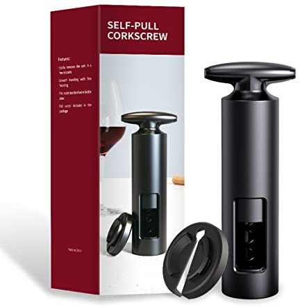 4 en 1 Abridor de vino sacacorchos profesional abrebotellas abridor vino abridores con cortador de papel, vertedor, tapón de vacío, abrelatas de vino set para fiestas, cenas y bodas