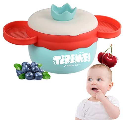 Syfunlv Isolierender Thermobehälter,Breischale Baby, Hält als kalt/warm - Doppelwandig 160-400ml Edelstahl Saugnapf Schüssel,Lunchbox Kindergeschirr,für Baby und Kinder (Grün,Stil 2)