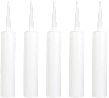iplusmile 5pcs Refillable Empty Caulk Tubes for Construction Sturdy Opaque Sealant Bottles for Repairs Grouting and Cracks Compatible Standard Caulking Tools