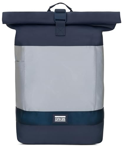 OAK25 Rolltop Rucksack Damen & Herren - Commute L - Reflektierender Fahrradrucksack - Hohe Sichtbarkeit & Sicherheit - Fahrrad Daypack mit Laptop Fach - Wasserabweisend