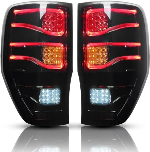 HESTAY Rücklicht-Komplettset für-Ford Ranger 2011-2020 Wasserdichtes IP67-Gehäuse,Plug-and-Play,Hochwertige Rücklicht,Bremslicht,Blinklicht,Rückfahrlicht,Nebelschlusslicht,STECKER inklusive,Pair