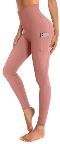 OUGES Damen Sport Leggings High Waist Leggins Yogahose Blickdichte Sporthose mit Taschen