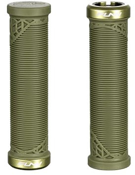 Funn Hilt JR Mountainbike-Lenkergriffe mit Einzelklemme, Fahrradlenker-Verriegelungsgriffe mit 19 mm Innendurchmesser, Kurze Fahrradgriffe für Jugendliche, Mädchen und Jungen (Olivgrün)