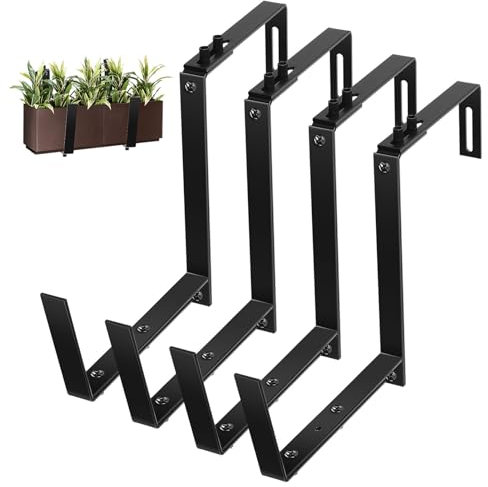 VANZACK 4pièces Support De Jardinière Réglable Pour Balcon Lot De Supports De Bac à Fleurs Suspendus Pour Clôture Et Fenêtre