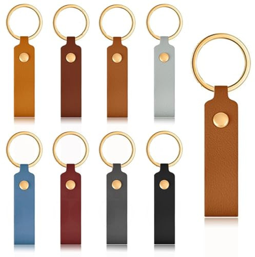 PLABBDPL Porte-clés Sport en Cuir - Paquet de 8 Porte-clés Sans Logo (Couleur Aléatoire)