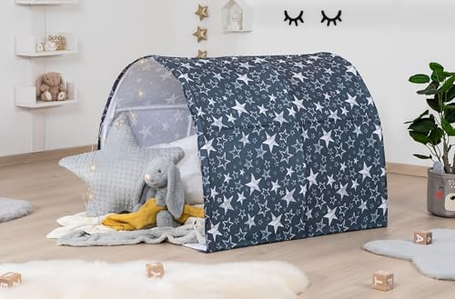 TiCAA Spiel- und Betttunnel, Kinderzelt, Kindertunnel für Jungs & Mädchen Spielzelt für Bodenbett, Hochbett, Etagenbett und Einzelbett 90x200cm