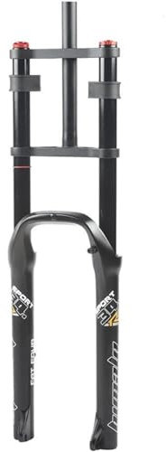 KLYso 4.0 Fat Bike Straight Front Fork Downhill Mountain Bike Double Shoulder 1-1/8 Disc Brake Air Fork QR 140mm Travel Snow Beach E-Bike BMX Bike Suspension Forks(Black)
