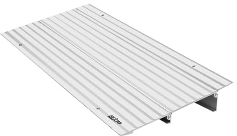 BEJONI Door Threshold Ramp, 2 Rise Aluminum Threshold Ramp for Doorways, 800 lbs Capacity Adjustable Entry Ramp for Wheelchair, Doorways, Scooters, Power Chairs, Dock Transition Plate