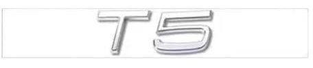 YCDSSM Auto Embleme für Volvo XC60 2008-2017, Buchstaben Logo Abzeichen Aufkleber Sticker für Motorhaube Front Karosserie Kofferraum Heckklappen Tuning Styling Zubehör,T5-Silver