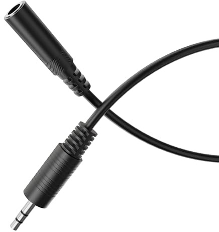 HDSupply Cavo di prolunga Aux, prolunga cavo jack da 5,00 m, jack stereo da 3,5 mm audio, cavo audio per cuffie, soundbar, TV, auto, radio, nero