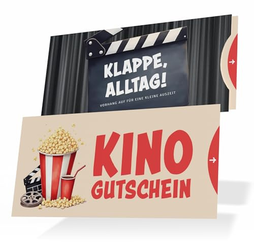 Kinogutschein, witzige Karte mit Glanzlack und Hülle, Einladungskarten Kino | Gutschein Kinobesuch, Einladung Kino, Kino Geschenk, Geschenkverpackung Kino, Karte Kino, Kino Gutschein, DIN lang