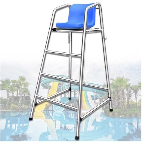 Genérico Sillas de Salvavidas Altas, Silla de Salvavidas Desmontable para Piscinas elevadas, Silla de árbitro portátil de Acero Inoxidable para competiciones Deportivas, Escalera de Salvavidas para p