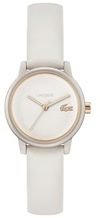 Lacoste Uhr mit DREI-Zeiger-Quarzwerk für Damen Kollektion Lacoste.12.12 Swift mit Lederarmband – Erhältlich in Denimblau, Schwarz, Weiß, Taupe oder Bordeaux