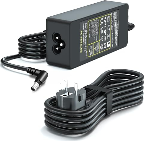 Eansiya 19 V Netzteil Ladegerät kompatibel mit LG Electronics 32 Zoll / 27 Zoll / 24 Zoll / 23 Zoll / 22 Zoll / 20 Zoll / 19 Zoll / 32 Zoll / 19 Zoll LCD LED HD TV Breitbild-Netzteilkabel Ersatz für