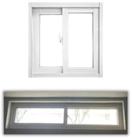Flügelfenster Weiße, Ersatzfenster Für Schuppen 30 40 50 60 70 80 90 100 110 120cm Schiebefenster Mit Abnehmbarem Bildschirm, Gehärtetes Glas, Für Keller, Hühnerstall, Badezimmer(WxH 65x30cm)