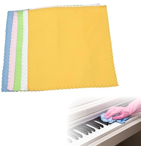Paños de Guitarra 5 Paños Pulido Diferentes Colores Limpieza Gamuza Mantequilla De Microfibra con Bordes Irregulares para Guitarra Flauta Violín Piano Clarinete Trom