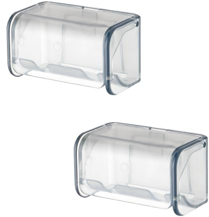 Ziyonix 2 Pcs Soportes para Cepillos de Dientes Montado en la Pared con Cubierta 2 Ranuras Organizador Almacenamiento Cepillo de Dientes Autoadhesivo Colgador para Cepillo de Dientes para Baño (Gris)