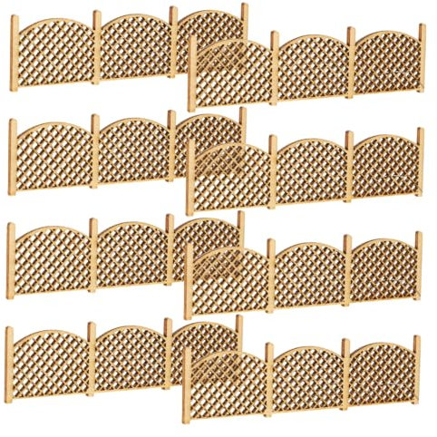 UKCOCO 8stücke Teiliges Miniatur Holz Zaun Langlebige Mini Fence Dekoration Für Garten Sandtisch DIY Landschaftsbau Handwerkliche Feengarten Und Puppenhaus Deko