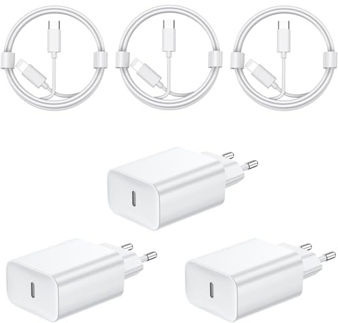 3-Pack Ladekabel Schnellladekabel for iPhone 14/14 Plus/14 Pro/14 Pro Max/13 12 11 SE X XR 8 7, 30W USB C Ladegerät Schnellladegerät 2M Kabel Stecker Adapter Ladestecker Netzstecker