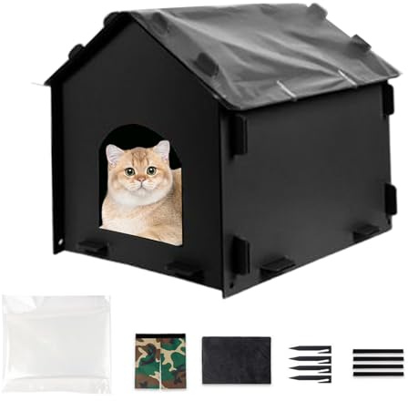 Casa para Gatos Exterior Impermeable | Cueva Impermeable para Perros - Casa Gato Desmontable Resistente Al Viento para Exterior Interior Balcón Camping Viaje Juego Descanso Refugio Verano Invierno