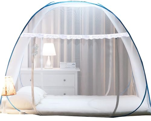 Liegestühle mit faltbarem Moskitonetz-Baldachin – Outdoor-Gartenliege, atmungsaktiv, lichtdicht, Zelt für Terrasse, Deck und Pool-Entspannung