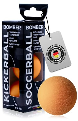 Bandito Kickerball Bomber, Profi Turnierball für alle Kickertische, präzise Ballkontrolle, mittelharte, griffige Oberfläche, formstabil, 35 mm, 27g, 3 St. Set in 3 Farben erhältlich