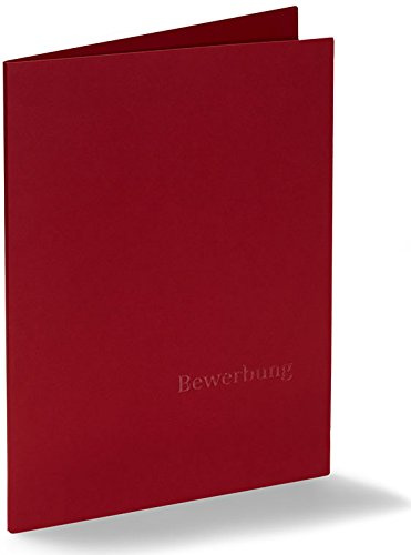 Fünf 3-teilige Bewerbungsmappen Executive-Exclusiv - Rubinrot - mit Prägung