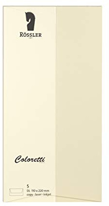 Rössler 220702512 - Coloretti Briefumschläge, 80 g/m², DIN lang, creme, 5 Stück