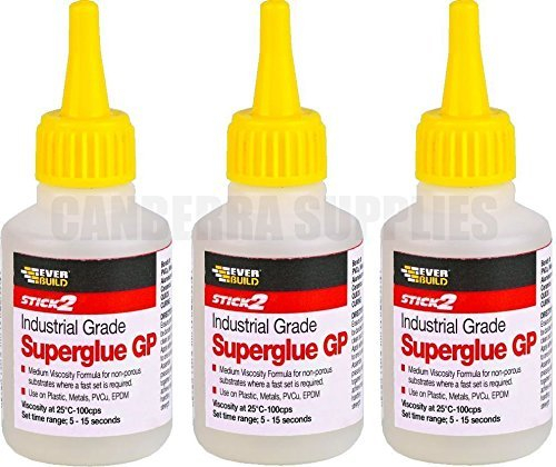 Everbuild Industrial Grade Superglue GP 50 g Pack of 3