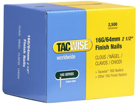 Tacwise 0301 Typ 16G / 64 mm Verzinkte Nägel, 2500 Stück