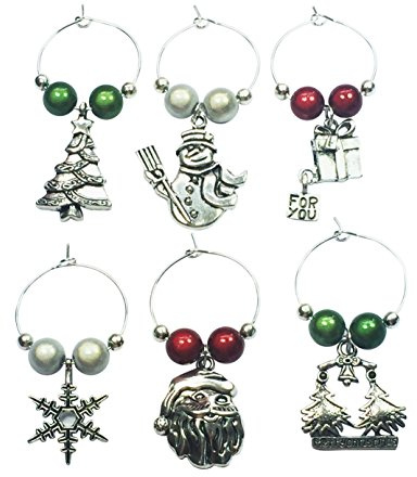 Libby's Market Place Merry Christmas Wine Glass Charms with Gift Bag