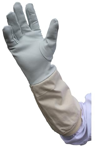 Förster-Fellnest Top Imkerhandschuhe, Schaf- und Lamm-Nappahandschuhe für Imker - gutes Tastgefühl - Größe 11 - extra lange Stulpe hellgrau