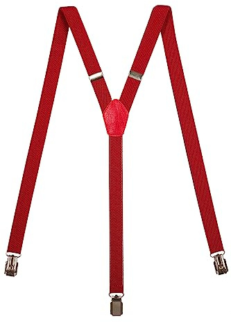 Olata Unisex-Hosenträger in Y-Form, Schmal, 20 mm | Verstellbare 20-mm-Hosenträger in Y-Form mit starken Clips und Lederkreuz; sicherer Halt für Arbeit oder elegante Kleidung.