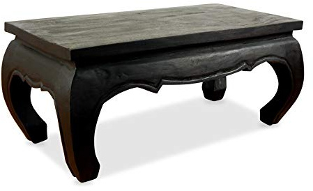 livasia Opiumtisch aus Massivholz – 80x40x35cm – Handgeschnitzter Beistelltisch Holz aus Thailand, Nachhaltig, Robust und Elegant, Ideal als Couchtisch für Wohn- und Esszimmer (schwarz)