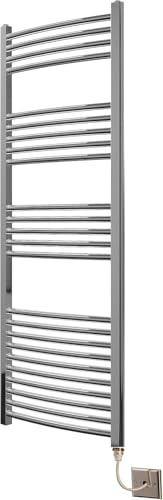 Greened House Extra High Heat Output Chrome Electric Towel Rail 500 x 1500mm Bathroom Radiator Heater Up to 26% More Heat Output