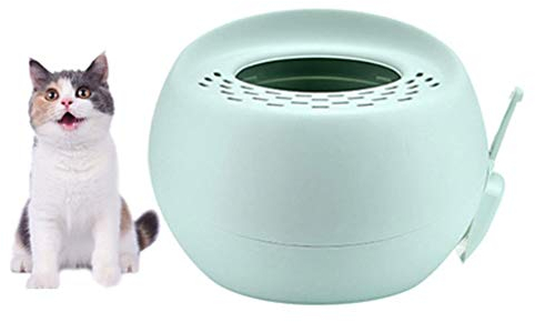 QIAOH Hop In Katzenklo, Enclosed Indoor Pet Crate Katzentoilette, Anti-Splash Litter Box Cat