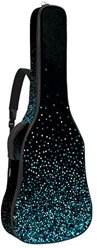 Gitarrentasche mit Reißverschluss, wasserdicht, weich, für Bassgitarre, Akustik- und klassische Folk-Gitarre, abstrakte Glitzer, Schwarz