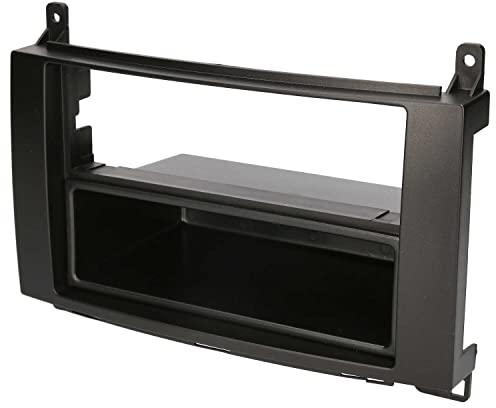 Audioproject A368 - Autoradio Doppel DIN Radioblende kompatibel für Mercedes A-Klasse (W169) - B-Klasse W245 - Viano W447 Mercedes Vito W639 Mercedes Sprinter W906 Ablage-Fach für 1-DIN schwarz